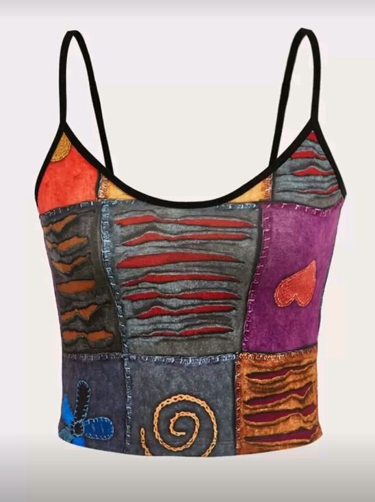 Boutique Tops - NWT Large Patchwork Print Tank Top